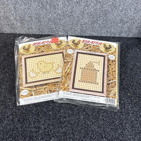 Needle Magic Other - Scratch~Teneriffe‎ Embroidery~Chick/Coffee Grinder~Set of 2~NIP